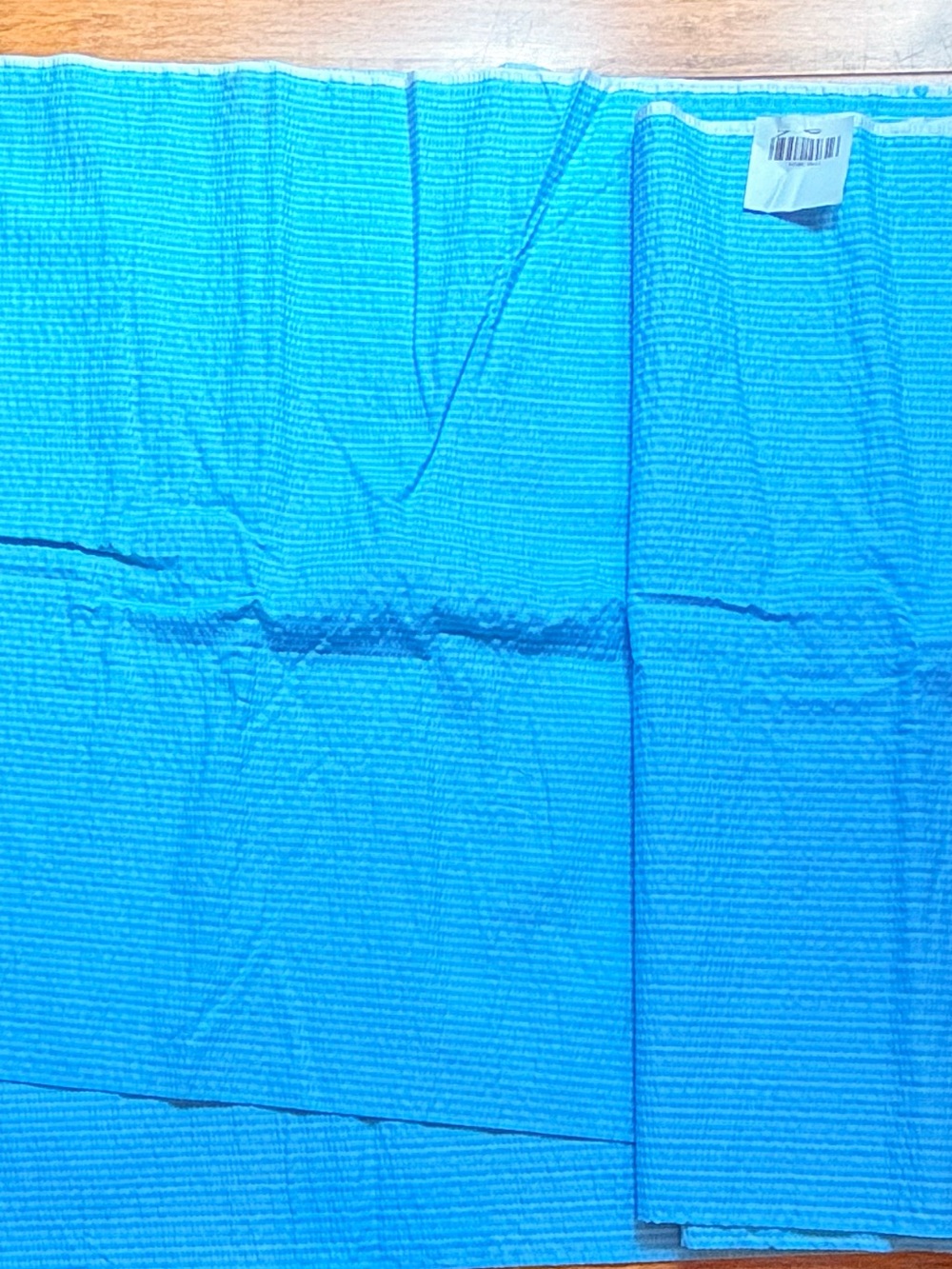 3.75 yds Blue striped seersucker Waffle Weave fabric